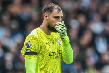 Manchester City 'nin Manchester United' a karşı 14 Eylül 2025 'te Etihad Stadyumu' nda oynadığı Premier League maçında Manchester City 'den Gianluigi Donnarumma