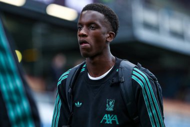 Liverpool 'dan Trey Nyoni, 14 Eylül 2025' te Burnley ile Liverpool arasında oynanan Premier Lig karşılaşması öncesinde stadyuma geldi.