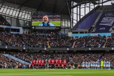 Manchester City, Manchester Stadyumu 'nda 14 Eylül 2025 tarihinde oynanan Premier League maçında oyuncular, taraftarlar ve yetkililer Ricky Hatton MBE' ye saygılarını sunarlar. 