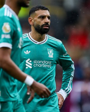 Liverpool 'dan Mohamed Salah Premier Lig maçı sırasında Burnley, Liverpool' a karşı Turf Moor, Burnley, İngiltere, 14 Eylül 2025