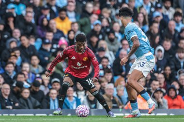 Manchester United takımından Amad Diallo Manchester City ile Manchester United maçında Etihad Stadyumu, Manchester, İngiltere 'de 14 Eylül 2025 tarihinde karşı karşıya geldi.