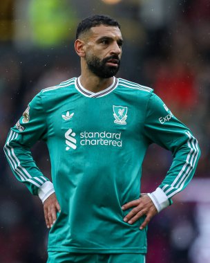 Liverpool 'dan Mohamed Salah Premier Lig maçı sırasında Burnley, Liverpool' a karşı Turf Moor, Burnley, İngiltere, 14 Eylül 2025