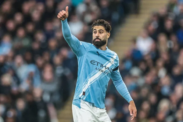 Manchester City 'nin Manchester United' a karşı 14 Eylül 2025 'te Etihad Stadyumu' nda oynadığı Premier League maçında Manchester City 'den Josko Gvardiol 