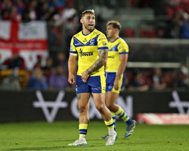 Warrington Wolves 'tan Sam Powell 27. Betfred Süper Ligi karşılaşmasında Hull KR, Warrington Wolves' a karşı Sewell Group Craven Park Kingston üzerine Hull, İngiltere, 18 Eylül 2025