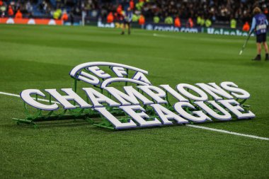 UEFA Şampiyonlar Ligi 'nde genel bir görüş. 25 / 26 Faz MD1 Manchester City, Manchester Stadyumu' nda Napoli Ligi 'ne karşı. 18 Eylül 2025. 