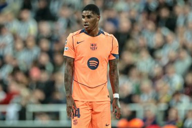 Barcelona 'dan Marcus Rashford UEFA Şampiyonlar Ligi 2025 / 26 Faz MD1 Faz United Barcelona' ya karşı St. James 's Park, Newcastle, İngiltere, 18 Eylül 2025