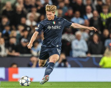 Napoli 'den Kevin De Bruyne UEFA Şampiyonlar Ligi' nde 25 / 26 Faz MD1 Manchester City, Napoli Ligi 'ne karşı Manchester Stadyumu, Manchester, İngiltere, 18 Eylül 2025 