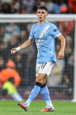 Manchester City 'den Phil Foden UEFA Şampiyonlar Ligi' nde 25 / 26 Faz MD1 Manchester City, Napoli Ligi 'ne karşı Manchester City Stadyumu, 18 Eylül 2025 