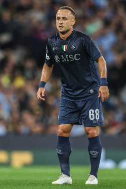 UEFA Şampiyonlar Ligi 'nde Stanislav Lobotka 2025 / 26 Faz MD1 Manchester City' ye karşı Napoli Ligi Manchester Stadyumu, İngiltere, 18 Eylül 2025