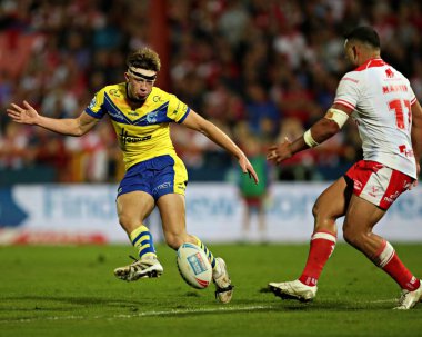 Warrington Wolves takımından Ewan Irwin, 27 Eylül 2025 'te oynanan Betfred Süper Ligi karşılaşmasında Hull KR, Warrington Wolves' a karşı Sewell Group Craven Park, Kingston upon Hull, Birleşik Krallık 'ta oynamıştı.