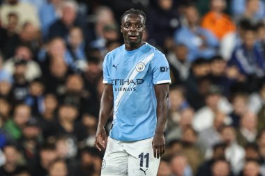 Manchester City 'den Jeremy Doku UEFA Şampiyonlar Ligi sırasında 25 / 26 Faz MD1 Manchester City, Manchester Stadyumu' nda Napoli Ligine karşı, 18 Eylül 2025 