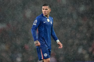 Premier Lig karşılaşmasında Chelsea 'den Enzo Fernandez Manchester United' a karşı Old Trafford, Manchester, İngiltere, 20 Eylül 2025 