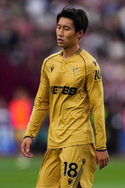 Kristal Saray 'dan Daichi Kamada Premier Lig maçı sırasında West Ham United, Londra Stadyumu' nda Crystal Palace 'a karşı, 20 Eylül 2025 