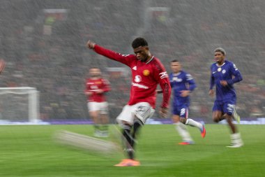 Manchester United takımından Amad Diallo, Manchester United ile Chelsea maçında 20 Eylül 2025 'te Old Trafford, Manchester, İngiltere' de karşılaştı.