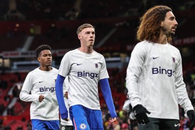 Chelsea 'den Cole Palmer Premier League maçında Manchester United Chelsea' ye karşı 20 Eylül 2025 'te Old Trafford, Manchester, İngiltere' de oynanan ısınma maçında