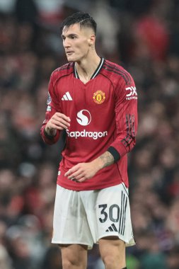 Manchester United ile Manchester United arasındaki Premier League maçı sırasında Manchester United, Old Trafford, Manchester, Birleşik Krallık 'ta Benjamin Sesko, 20 Eylül 2025 