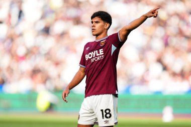 West Ham United 'dan Mateus Fernandes Premier League maçı sırasında Londra Stadyumu' nda West Ham United 'a karşı Crystal Palace, 20 Eylül 2025 