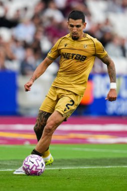 Kristal Saray 'dan Daniel Munoz Premier Lig maçı sırasında West Ham United, Londra Stadyumu' nda Crystal Palace 'a karşı, 20 Eylül 2025 