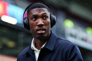 Burnley 'den Jaidon Anthony Premier Lig karşılaşması öncesinde stadyuma geldi Burnley - Nottingham Ormanı Turf Moor, Burnley, İngiltere, 20 Eylül 2025