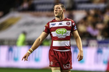 Wigan Warriors 'dan Jake Wardle 27. Betfred Süper Ligi karşılaşmasında Wigan Warriors, Leeds Gergedan' a karşı, The Brick Community Stadyumu, Wigan, İngiltere, 19 Eylül 2025 