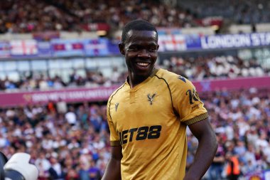 Crystal Palace 'dan Tyrick Mitchell Premier League maçında 20 Eylül 2025' te Londra Stadyumu 'nda oynanan West Ham United - Crystal Palace maçında 1-2' lik bir gol attıktan sonra 