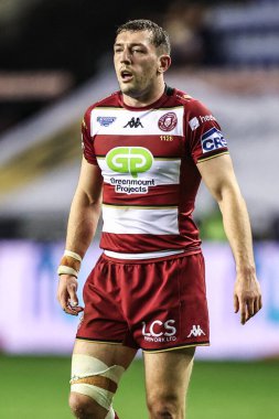 Wigan Warriors 'dan Jake Wardle 27. Betfred Süper Ligi karşılaşmasında Wigan Warriors, Leeds Gergedan' a karşı, The Brick Community Stadyumu, Wigan, İngiltere, 19 Eylül 2025