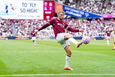 West Ham United takımından Jarrod Bowen, Premier League maçında Londra 'daki Crystal Palace' a karşı 20 Eylül 2025 'te oynanan karşılaşmada topu aldı. 
