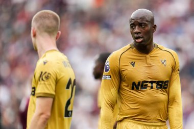 Kristal Saray 'dan Jean-Philippe Mateta Premier Lig maçı sırasında West Ham United, Londra Stadyumu' nda Crystal Palace 'a karşı, 20 Eylül 2025 