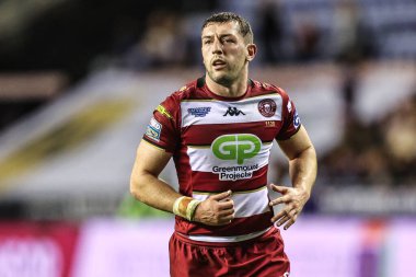 Wigan Warriors 'dan Jake Wardle 27. Betfred Süper Ligi karşılaşmasında Wigan Warriors, Leeds Gergedan' a karşı, The Brick Community Stadyumu, Wigan, İngiltere, 19 Eylül 2025