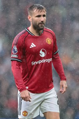 Manchester United 'ın Chelsea' ye karşı 20 Eylül 2025 tarihinde Old Trafford, Manchester, İngiltere 'de oynadığı Premier League maçında Luke Shaw