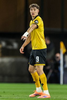 Wolverhampton Wanderers takımından Jrgen Strand Larsen, Carabao Kupası 3. raundda Wolverhampton Wanderers 'a karşı Everton, Molineux, Wolverhampton, Birleşik Krallık, 23 Eylül 2025