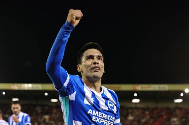 Brighton & Hove Albion 'dan Diego Gomez, 23 Eylül 2025 tarihinde Oakwell, Barnsley, Birleşik Krallık' ta oynanan Carabao Kupası 3. Raundda Barnsley-Brighton ve Hove Albion maçında dördüncü golü 0-4 yenmeyi kutluyor.