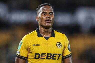 Wolverhampton Wanderers takımından Jhon Arias Carabao Kupası 3. raundda Wolverhampton Wanderers 'a karşı Everton, Molineux, Wolverhampton, Birleşik Krallık' ta 23 Eylül 2025