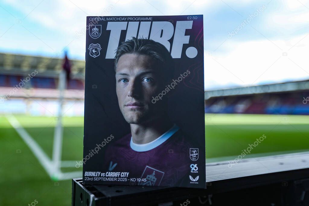 Match day programme ahead of the Carabao Cup round 3 match Burnley vs Cardiff City at Turf Moor, Burnley, United Kingdom, 23rd September 2025
