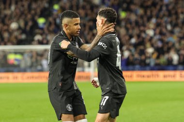 Manchester City 'den Phil Foden, 24 Eylül 2025' te İngiltere 'nin Huddersfield kentinde oynanan 3. Carabao Kupası karşılaşmasında 0-1 kazanma golünü kutluyor.