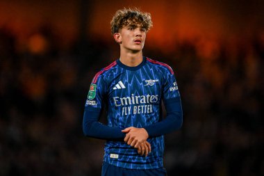 Arsenal 'den Max Dowman, 24 Eylül 2025' te Vale Park, Burslem, Birleşik Krallık 'ta oynanan Carabao Kupası 3. Raundda Port Vale-Arsenal maçında