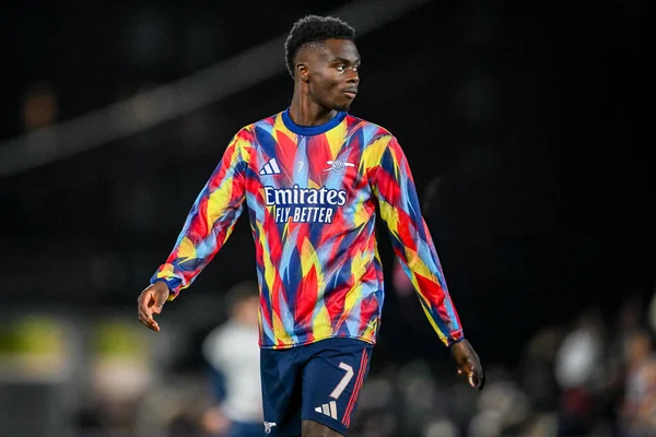 Arsenal 'den Bukayo Saka Carabao Kupası 3. Raundda Vale Park, Burslem, Birleşik Krallık' ta Port Vale-Arsenal maçında, 24 Eylül 2025