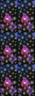 Raster deseni. Gri ve mavi el çizimi desen. Sanat ilham verici ve mavi tarzı çiçekler ve arkasında iz bırakır. Karalama çiçekleri çizim deseni.