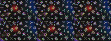 Çiçekler suluboya eskiz deseni. Raster Stili kumaş deseni.