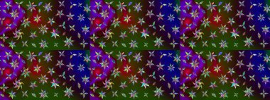 Raster illüstrasyonundaki çiçek desenli çizim. Kahverengi ve yeşil renkli çiçekler. Renkli Yaz Temalı eskiz kalıbı. Düz Çiçek Elementleri Tasarımı.