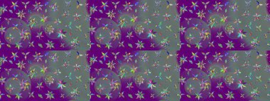 Manzaralı çiçek deseni. Çiçek kompozisyonu, el boyası, hassas şablon. Üst manzara, yumuşak mor ve nötr renk tarzı. Sevgililer günü ve tebrik kartı konsepti için şık bir davet.