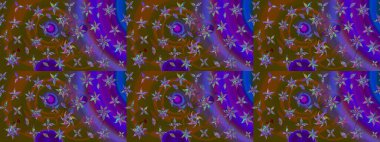 Raster çiçek desenli çiçek deseni, yapraklar, dekoratif elementler, sıçrama, lekeler, el çizimi kontur çizgileri ve Doodle çizim stili, grafik raster çizim çizimi.