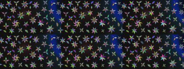 Raster çiçek desenleri çiziyor. Vadinin çiçekleri gri ve mavi renklerde.