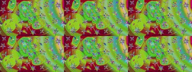 Çiçekli bahar çiçekleri. Küçük çiçekte güzel bir desen. Küçük renkli çiçekler. Moda baskıları için zarif bir şablon. Motley illüstrasyonu. Çizim.