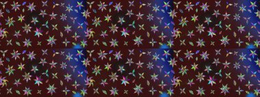 Çiçekli karalama şeklinde Raster çiçek deseni. Yumuşak, bahar çiçekleri kahverengi ve mor renklerde. Raster illüstrasyonu.