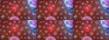 Küçük çiçekteki sevimli çiçek deseni. Kahverengi ve kırmızı renkte çiçekler.