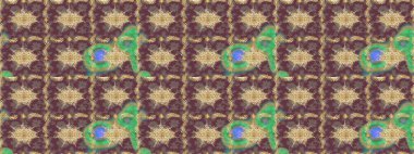 Tekrarlayan ögelerle soyut arkaplan çiz. Klasik raster şablonu. Kahverengi ve altın desenli.