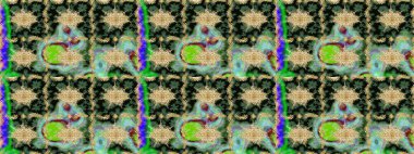 Raster oryantal süs. Altın elementlerle yeşil renklerde altın desen. Altın deseni çiz.