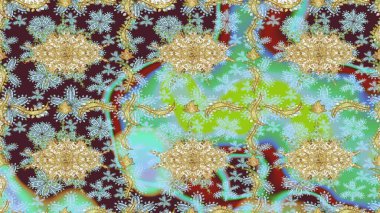 Tekrarlayan ögelerle soyut arkaplan çiz. Klasik raster şablonu. Tarafsız ve altın desenli.