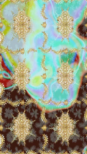 Tarafsız renklerde altın elementler. Geleneksel klasik Raster altın eskiz modeli. Barok tarzında eskiz doğulu süsü..